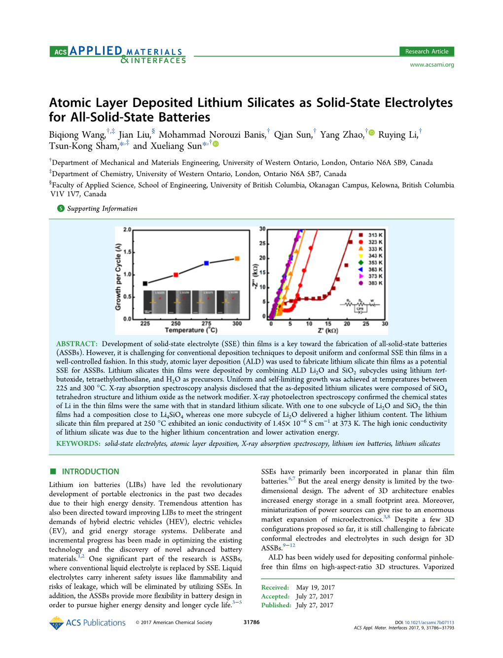 Atomic Layer Deposited Lithium Silicates As Solid-State Electrolytes