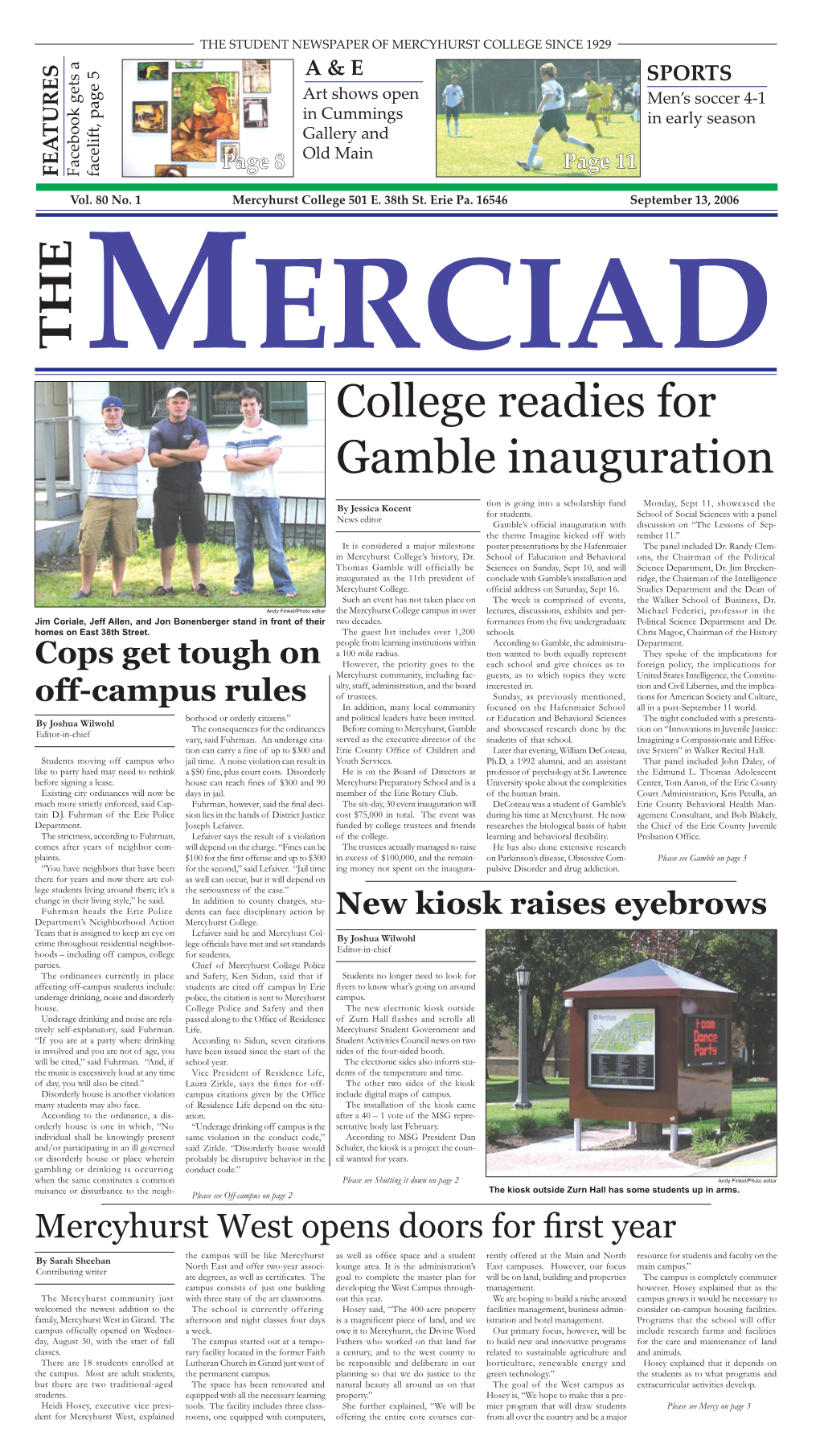 College Readies for Gamble Inauguration