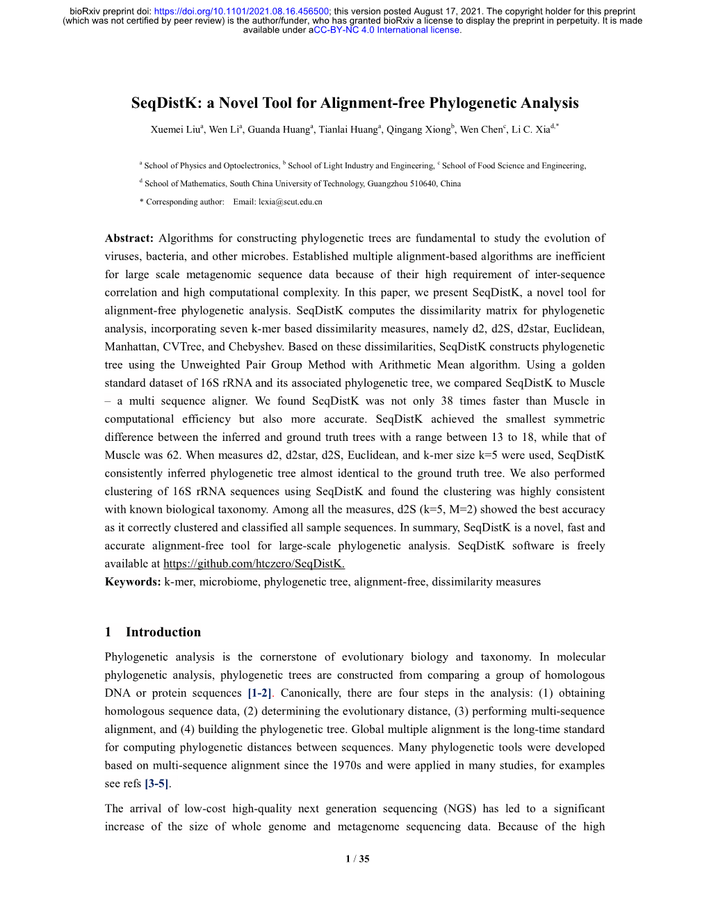 A Novel Tool for Alignment-Free Phylogenetic Analysis