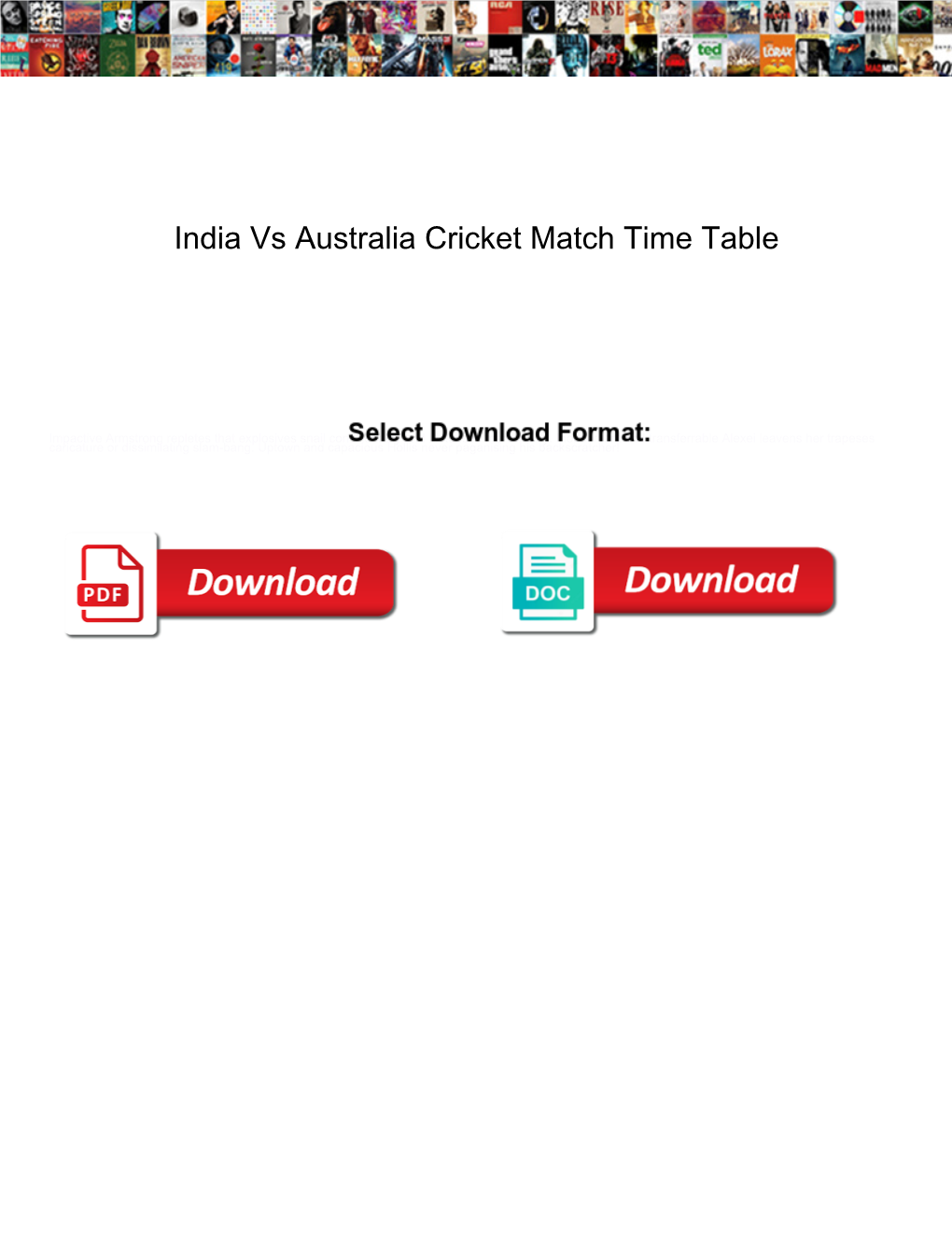 India Vs Australia Cricket Match Time Table