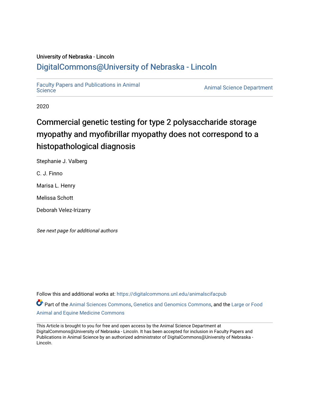 Do Commercial Genetic Tests for PSSM2 and Myofibrillar Myopathy (MFM) Correspond to a Histopathological Diagnosis?