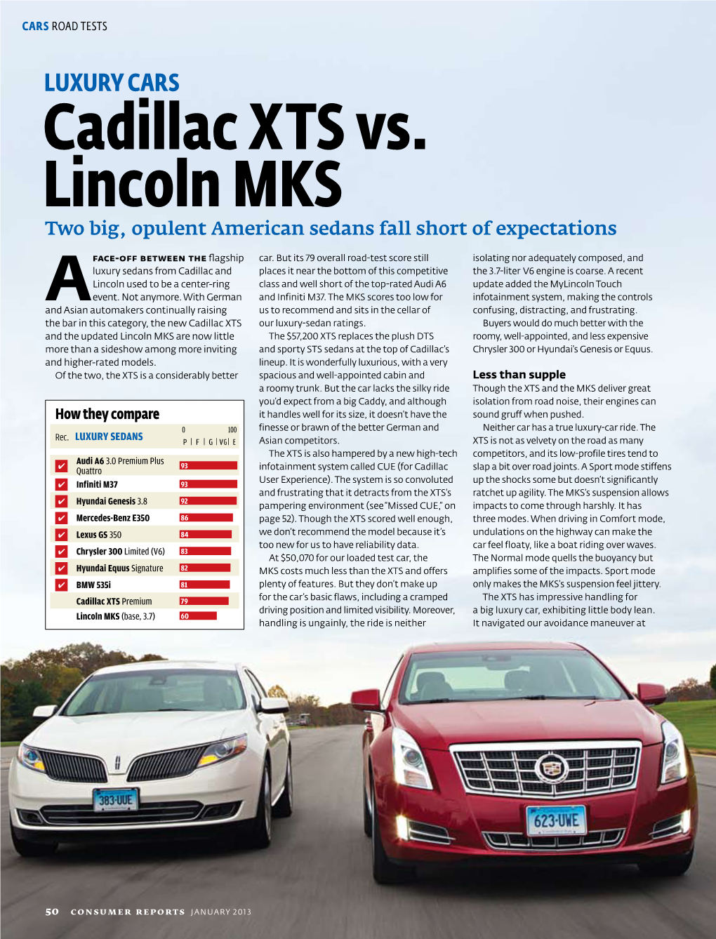 Cadillac XTS Vs. Lincoln MKS Two Big, Opulent American Sedans Fall Short of Expectations