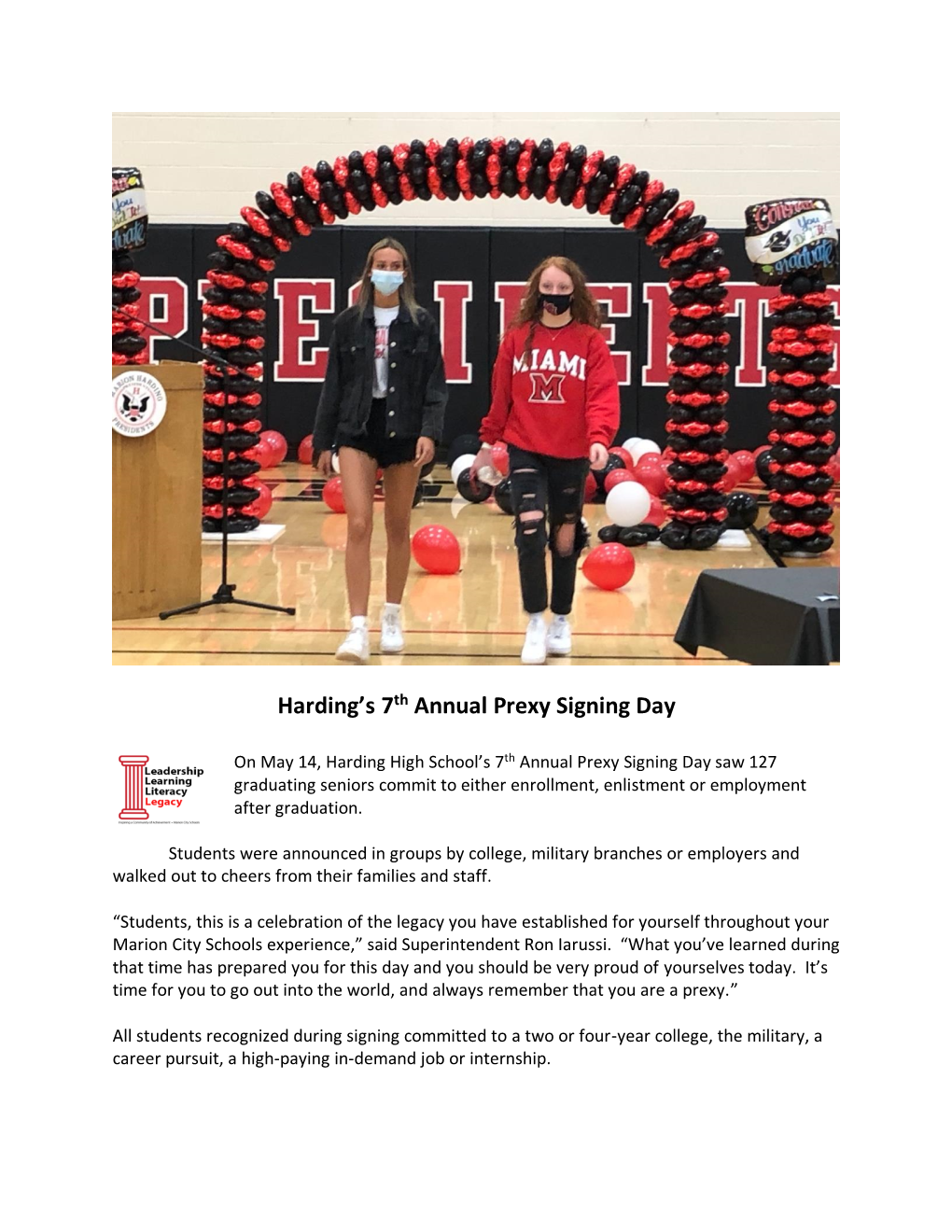 Harding's 7Th Annual Prexy Signing