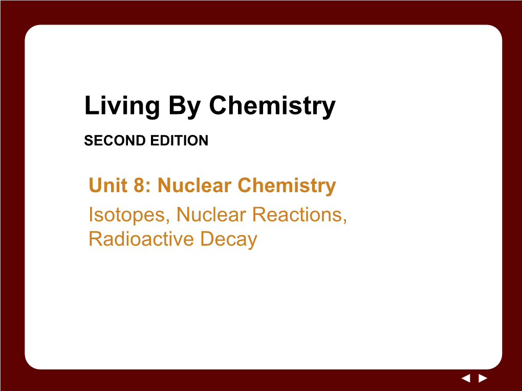 Living by Chemistry SECOND EDITION