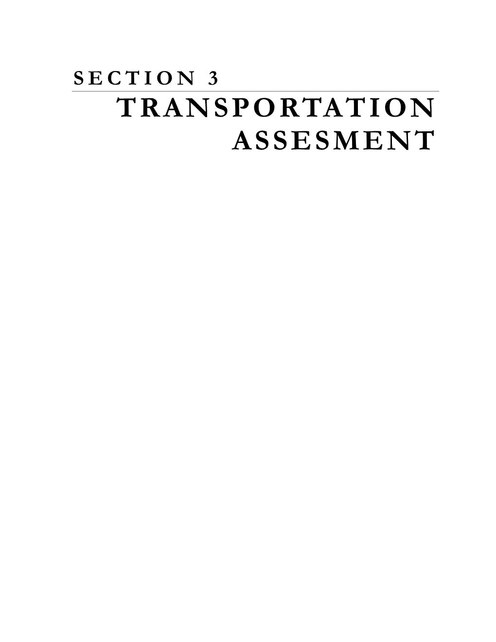 Transportation Assesment