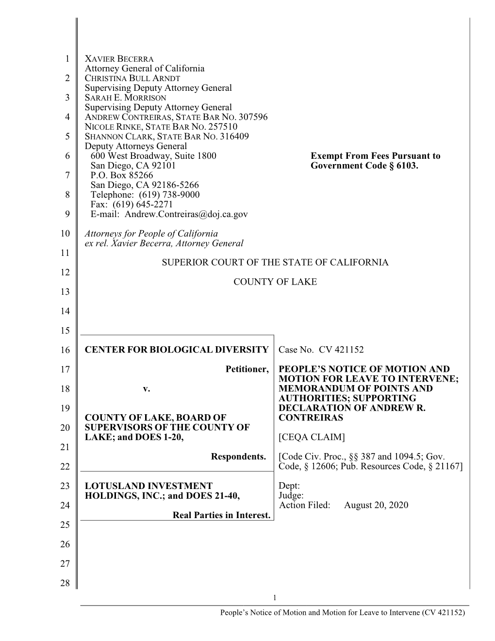 NOTICE of MOTION and MOTION for LEAVE to INTERVENE; 18 V