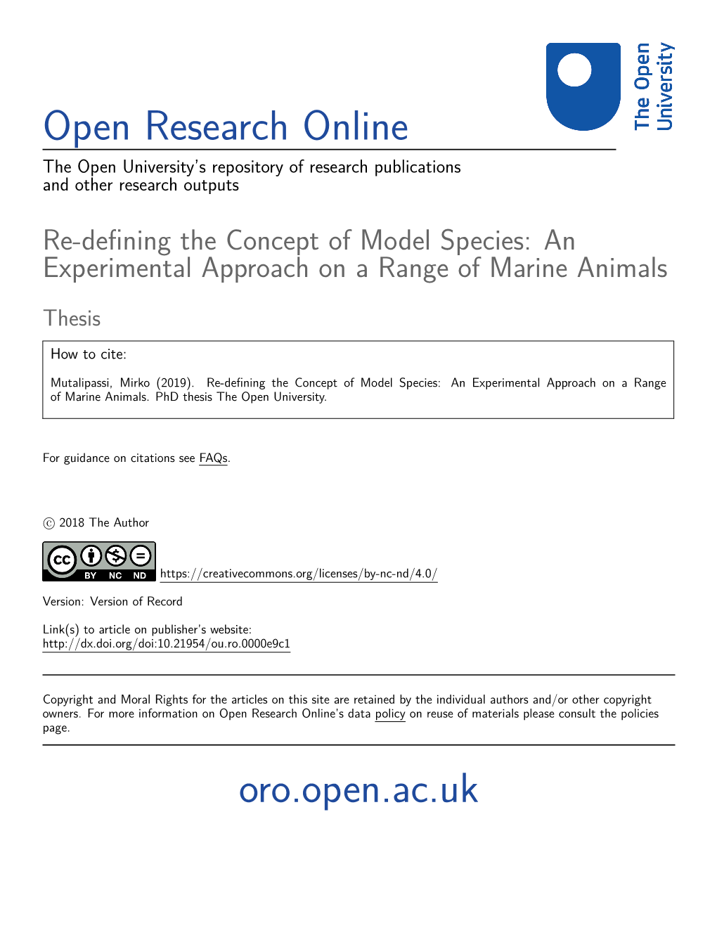 Re-Defining the Concept of Model Species