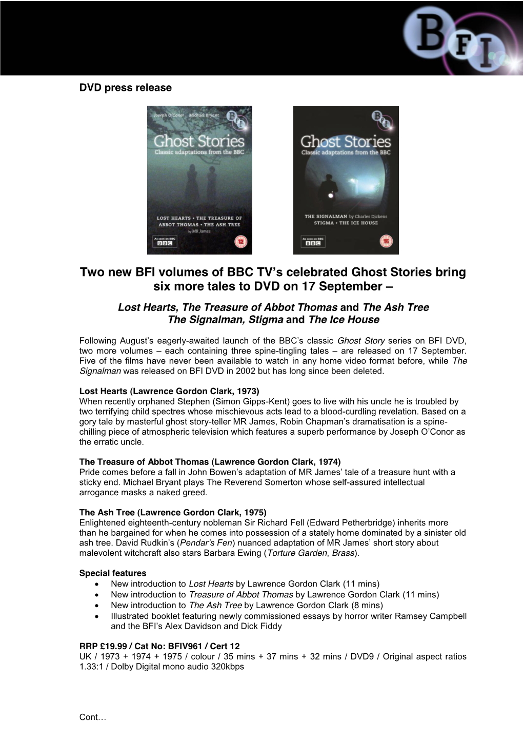 DVD Press Release