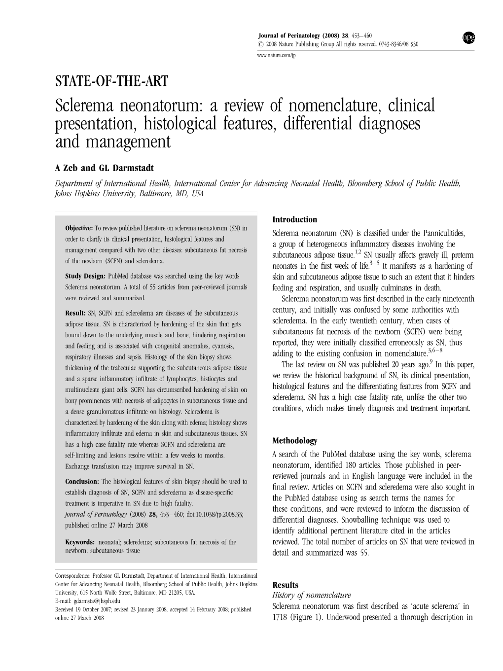 Sclerema Neonatorum: a Review of Nomenclature, Clinical Presentation, Histological Features, Differential Diagnoses and Management