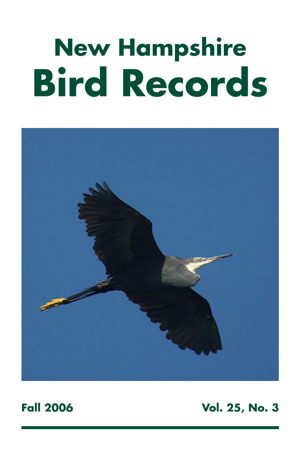 Western Reef-Heron in New Hampshire See the Article by Steve Mirick in This Issue