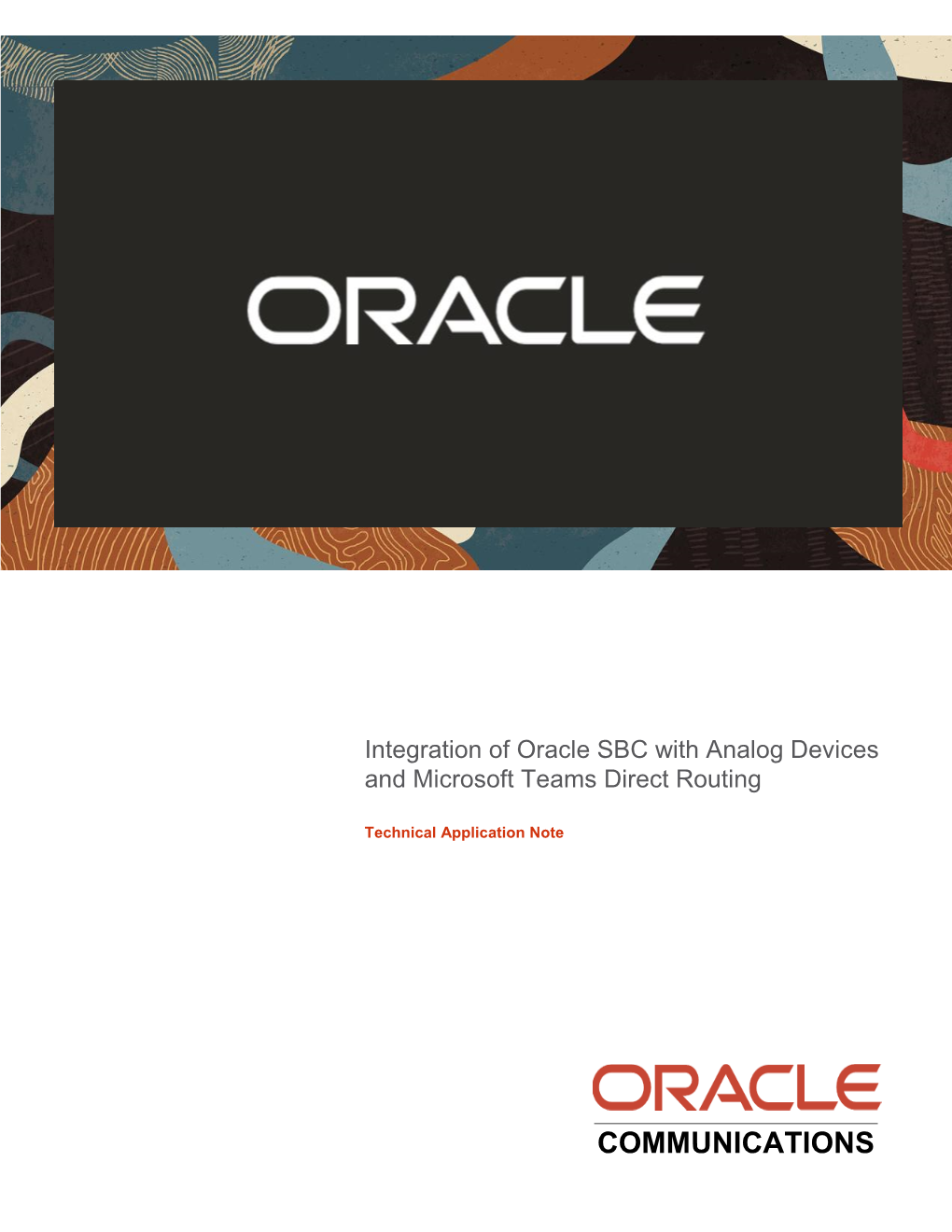 Integration of Oracle SBC with Analog Devices and Microsoft Teams Direct Routing