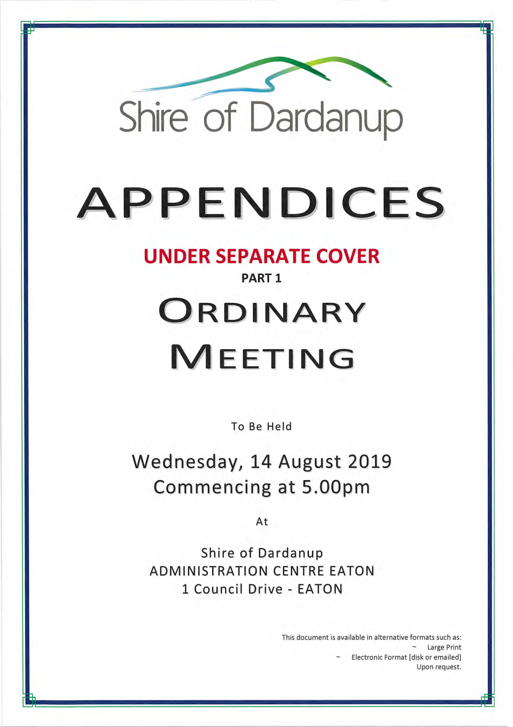 Shire of Dardanup APPENDICES