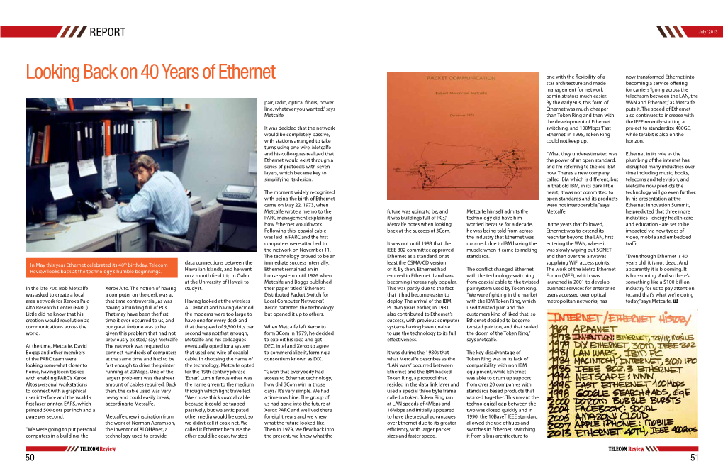 Looking Back on 40 Years of Ethernet