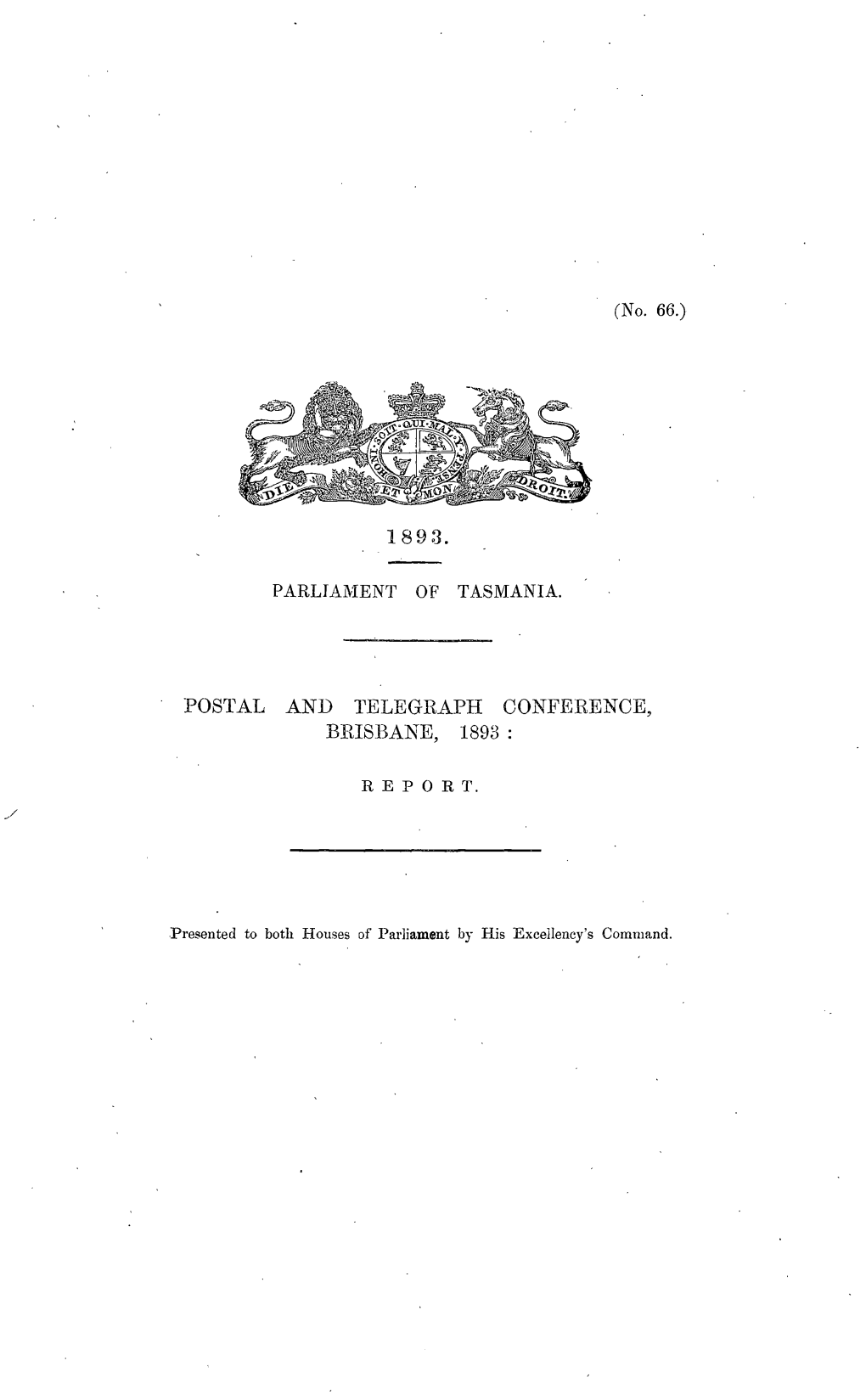 Postal and Telegraph Conference Brisbane 1896 Report