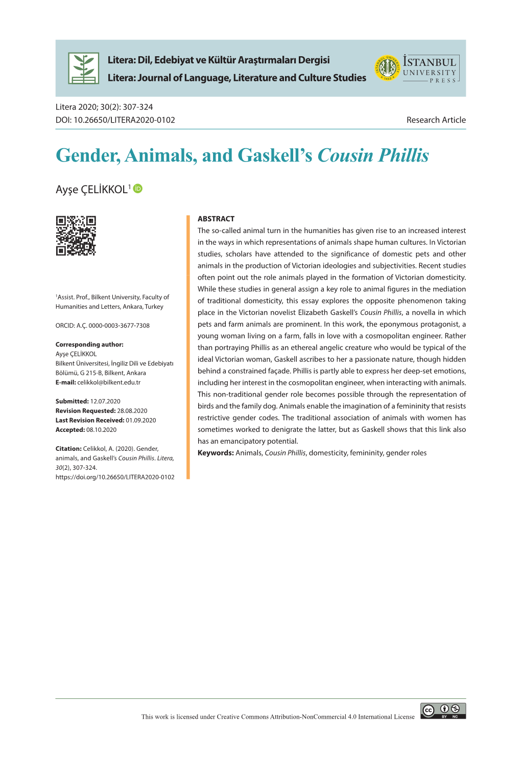 Gender, Animals, and Gaskell's Cousin Phillis