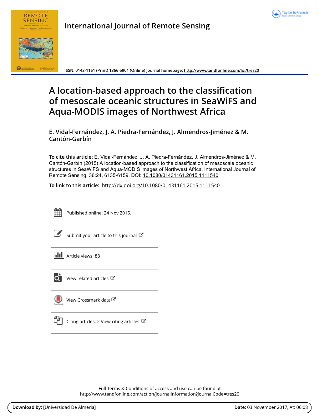 A Location-Based Approach to the Classification of Mesoscale Oceanic Structures in Seawifs and Aqua-MODIS Images of Northwest Africa