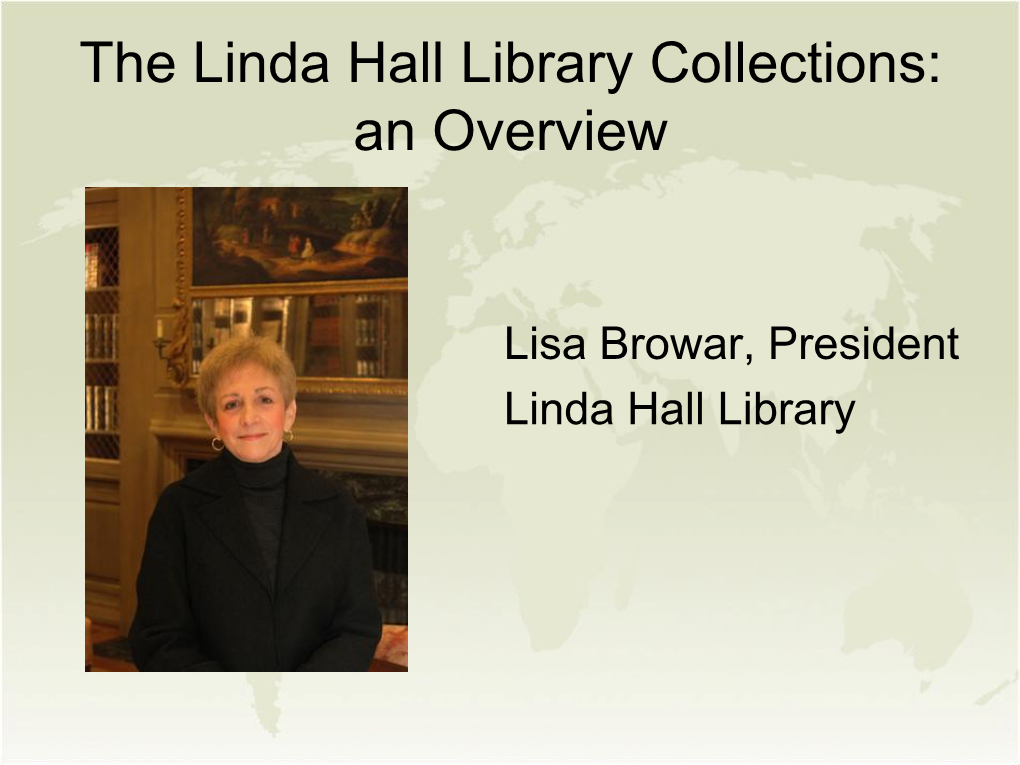 Linda Hall Library Collections: an Overview
