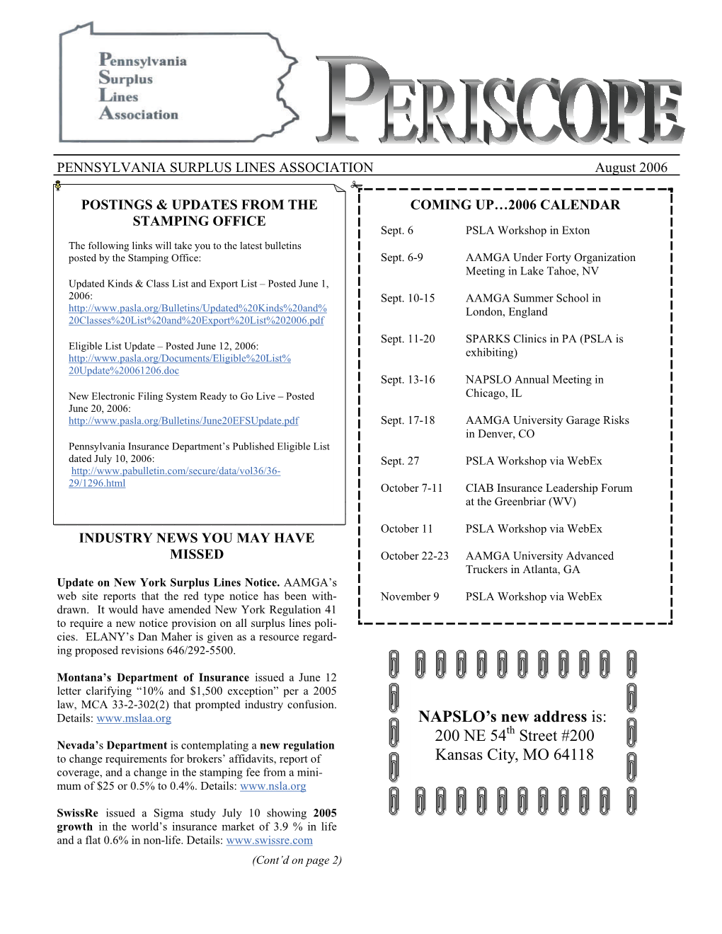 PSLA NEWSLETTER 2006 AUGUST Draft 3.Pub