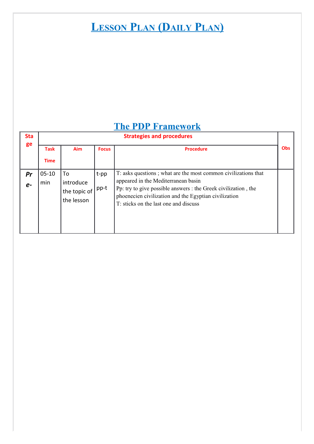 The PDP Framework