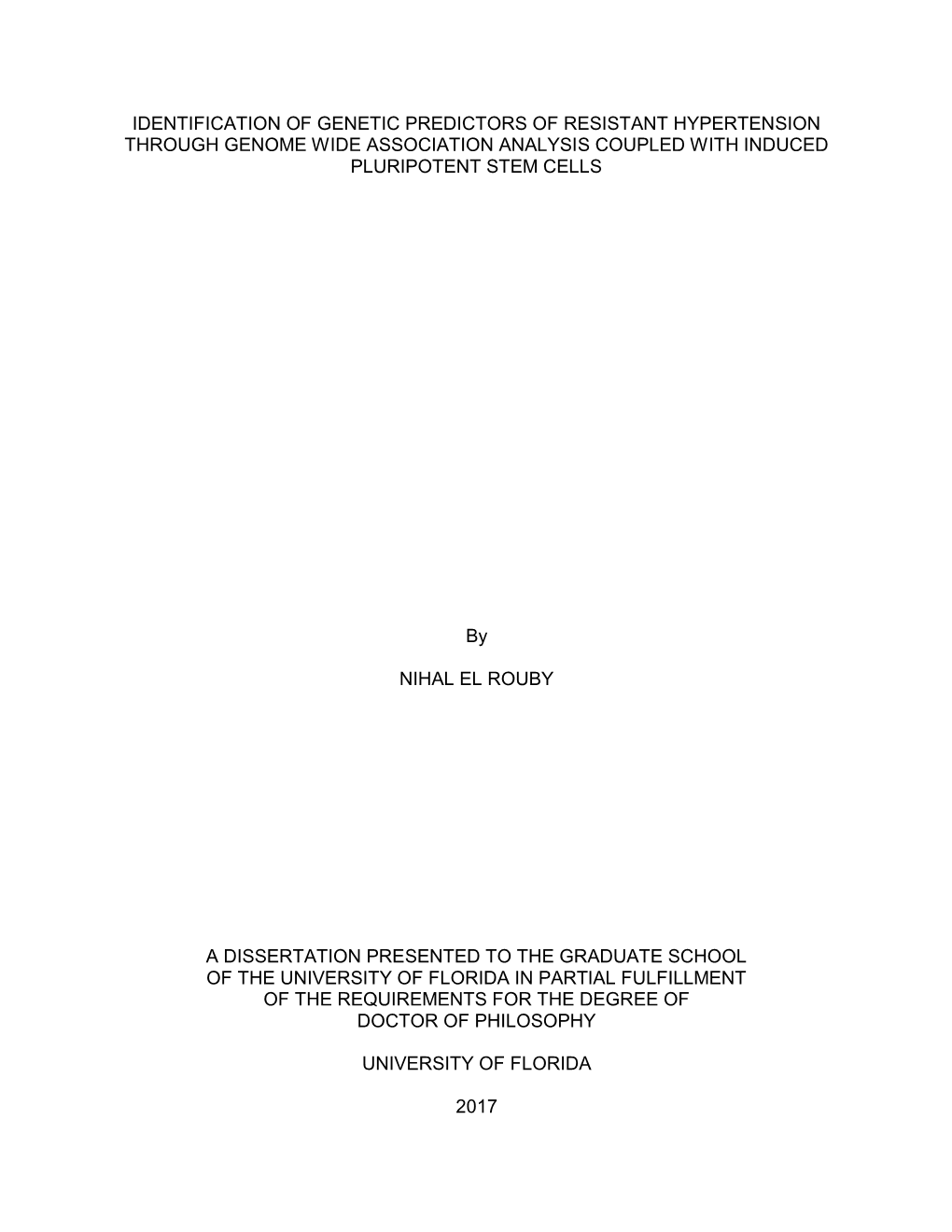 University of Florida Thesis Or Dissertation Formatting