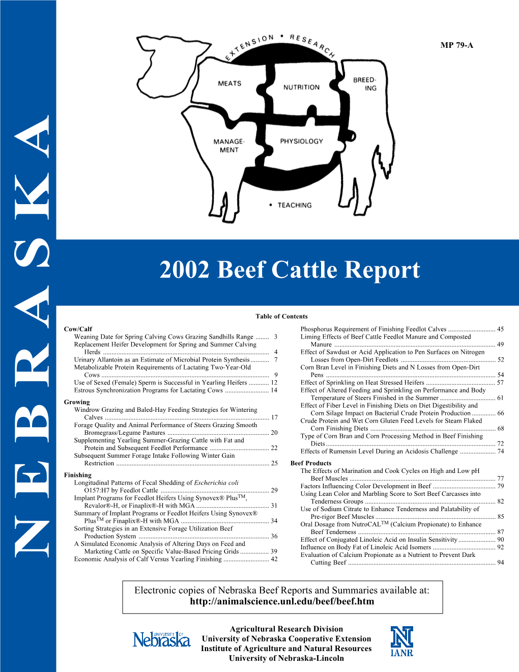 2002 Beef Cattle Report
