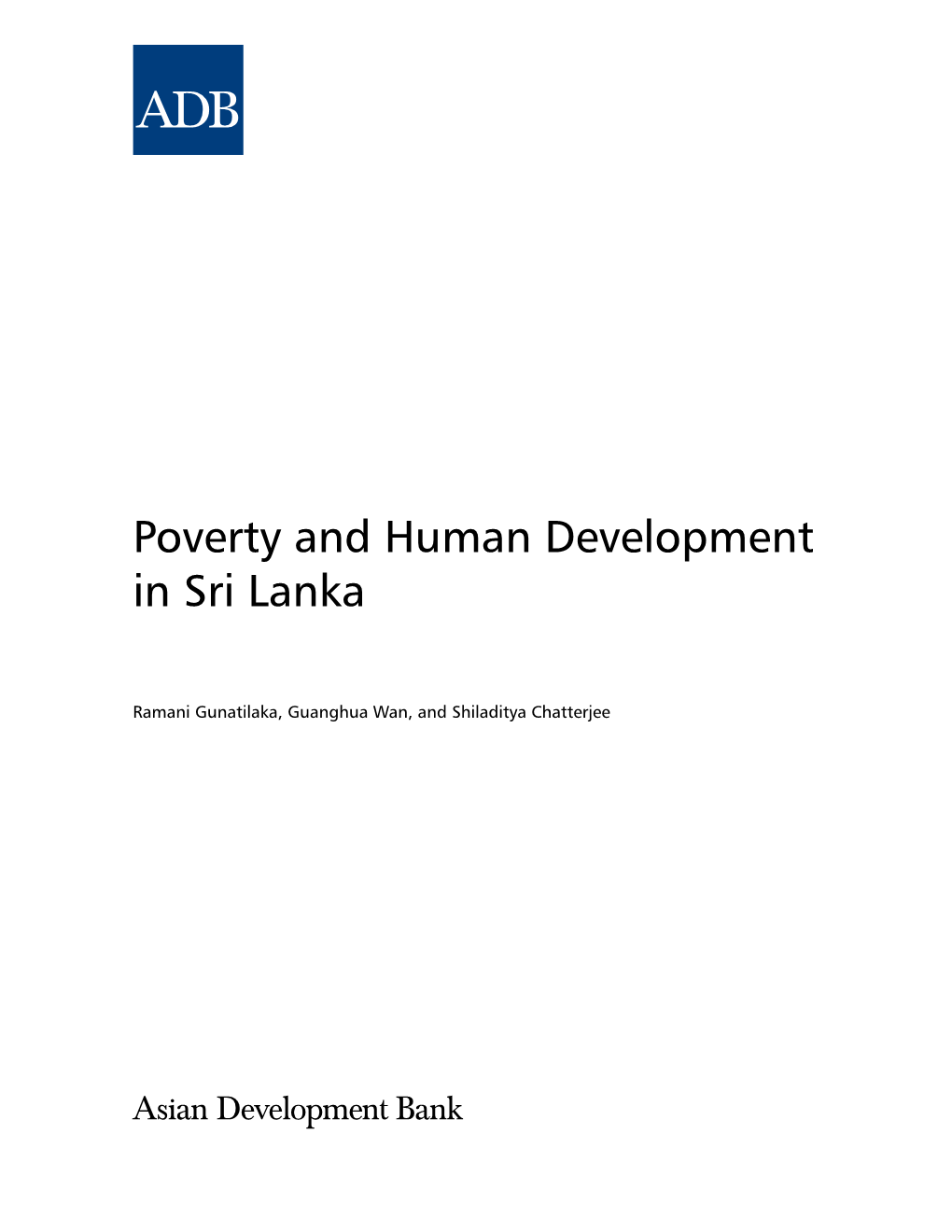 Poverty and Human Development in Sri Lanka