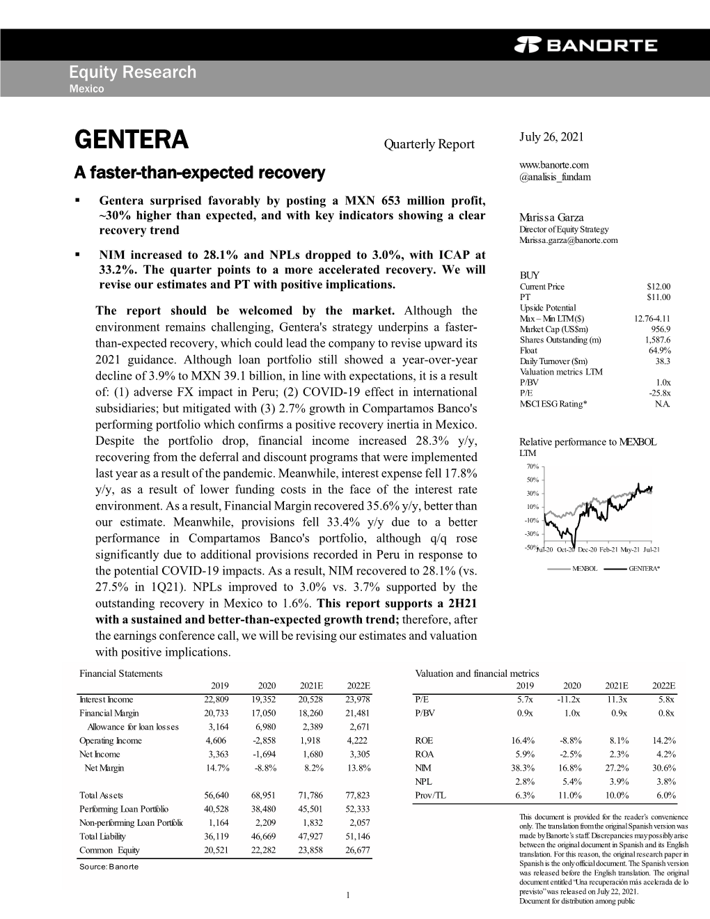 GENTERA a Faster-Than-Expected Recovery @Analisis Fundam