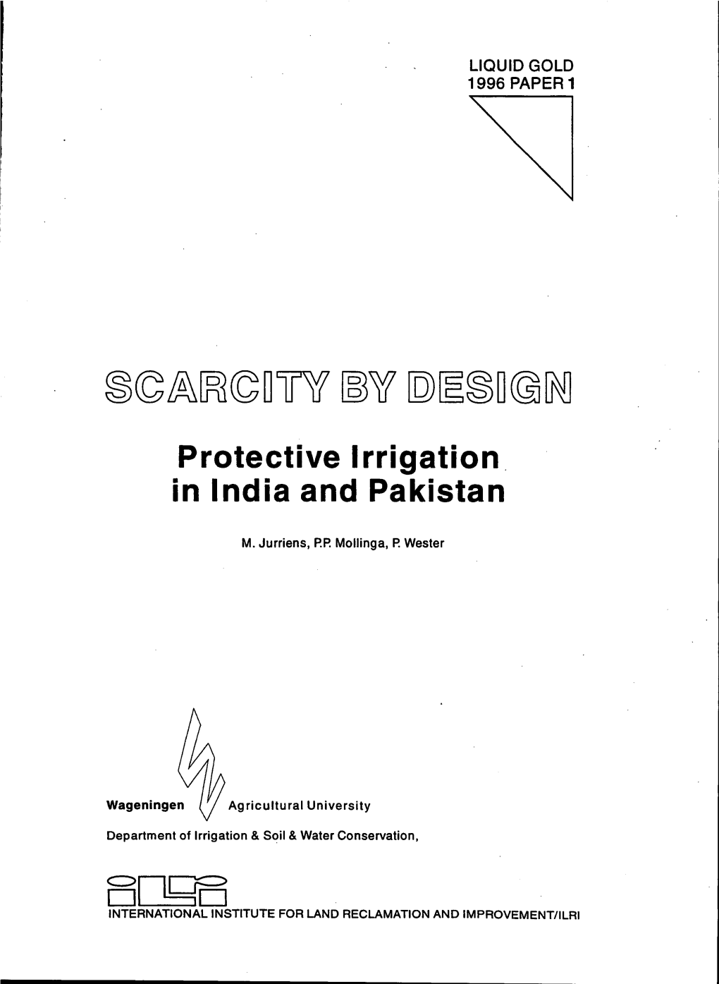 Protective Irrigation in India and Pakistan