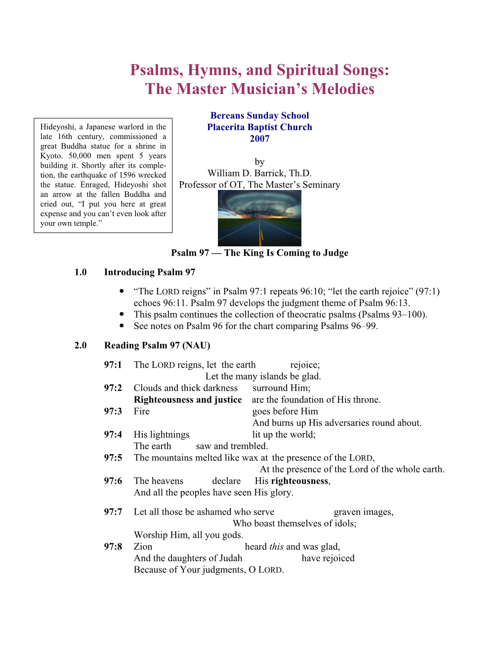 Psalms, Hymns, and Spiritual Songs: the Master Musician’S Melodies