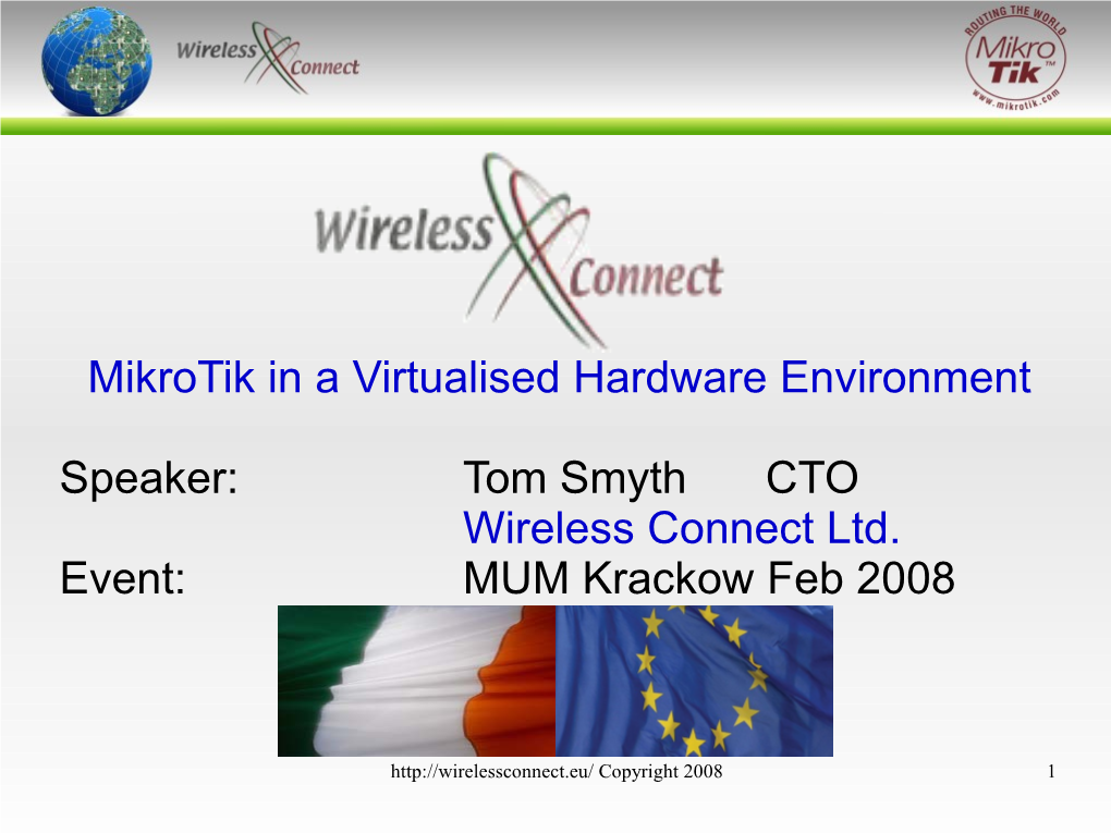 Using Mikrotik on Virtual Routers in Vmware Virtualised Hardware