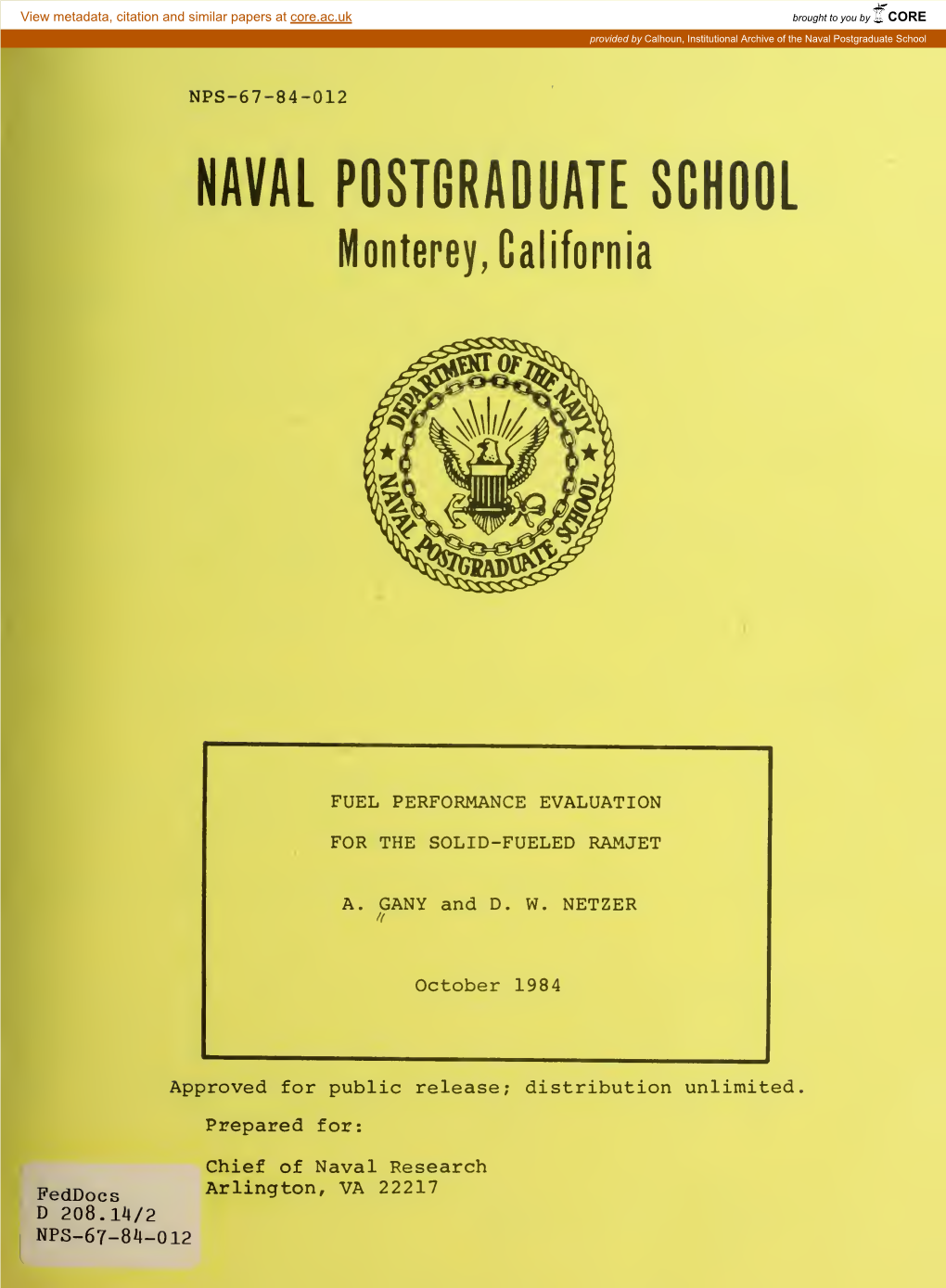 Fuel Performance Evaluation for the Solid-Fueled Ramjet 6