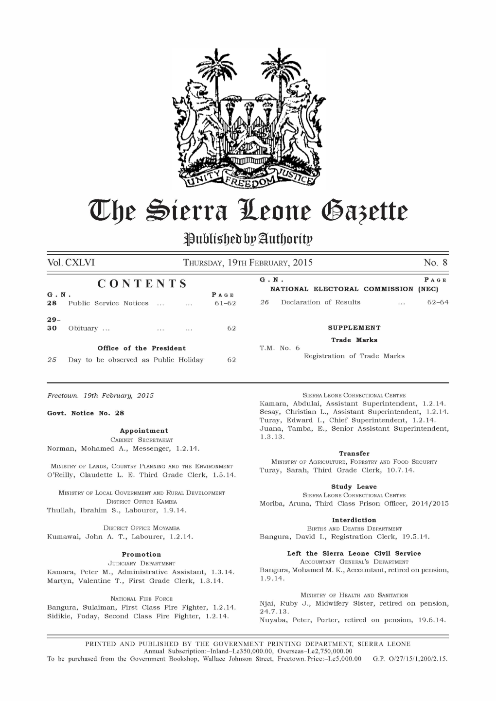 Gazette No. 8