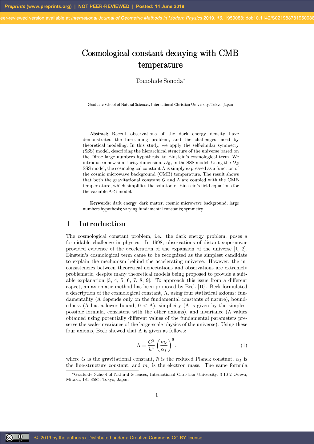 Cosmological Constant Decaying with CMB Temperature