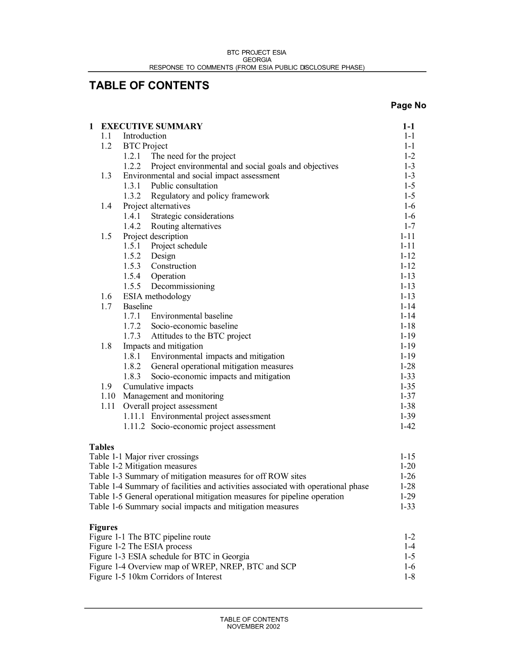 Table of Contents