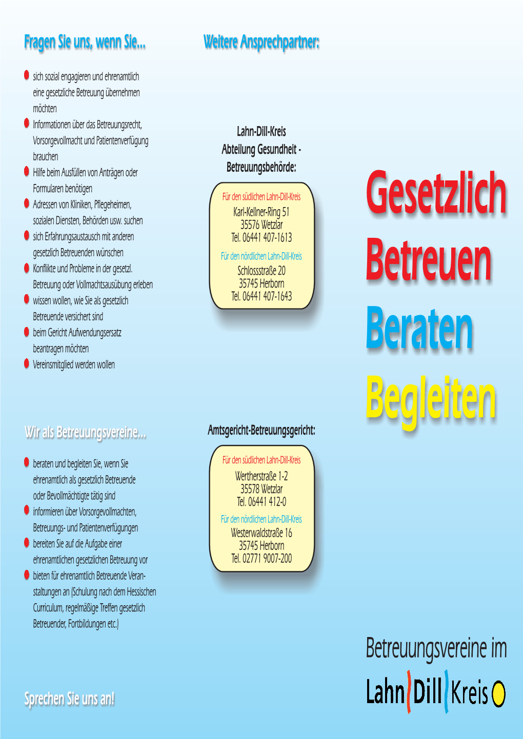 Flyer Betreuungsvereine Im Lahn-Dill-Kreis