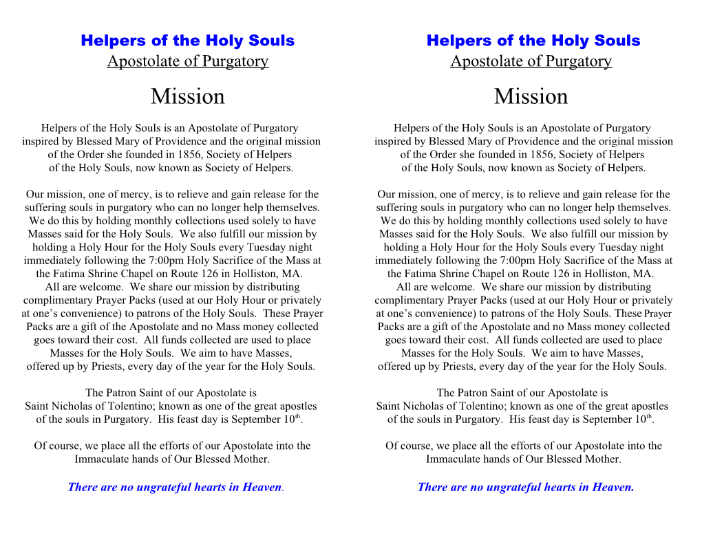 Helpers of the Holy Souls