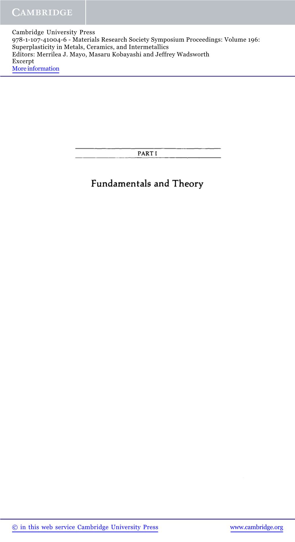 Fundamentals and Theory