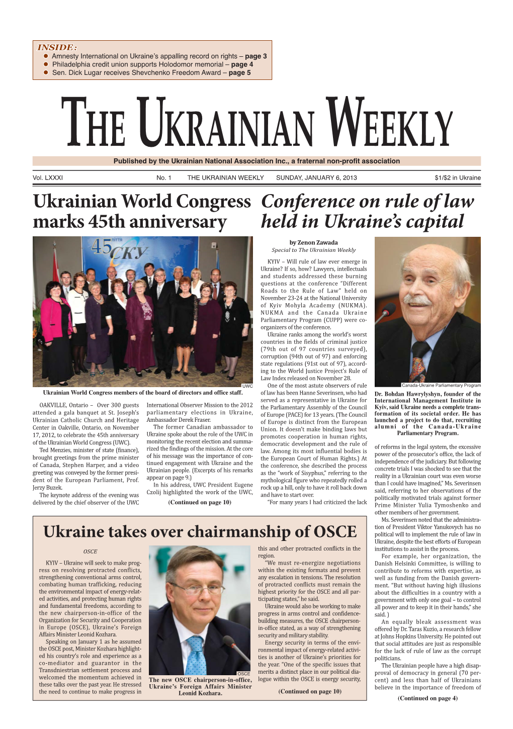 Conference on Rule of Law Held in Ukraine's Capital Ukrainian World