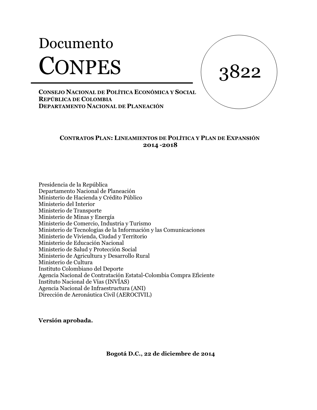 Documento CONPES 3822