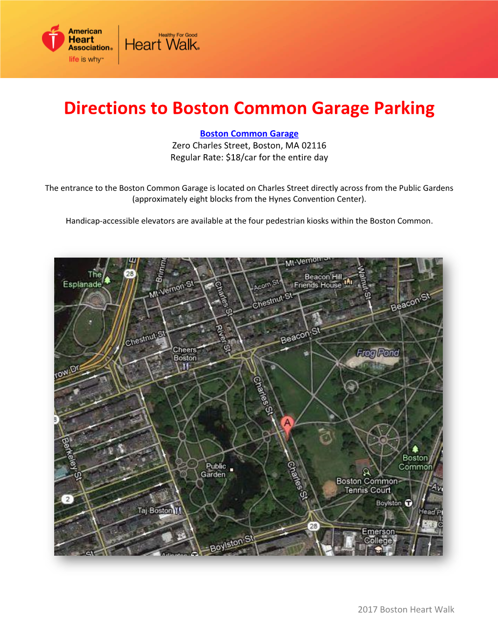 Directions to Boston Common Garage Parking