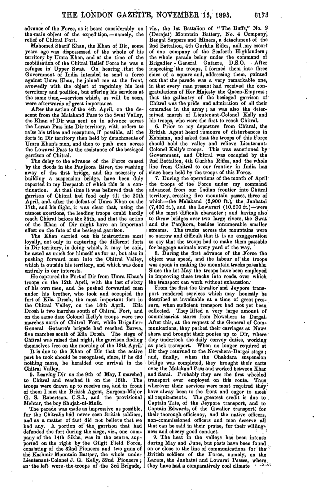 THE LONDON GAZETTE, NOVEMBER 15, 1895. 6L?3