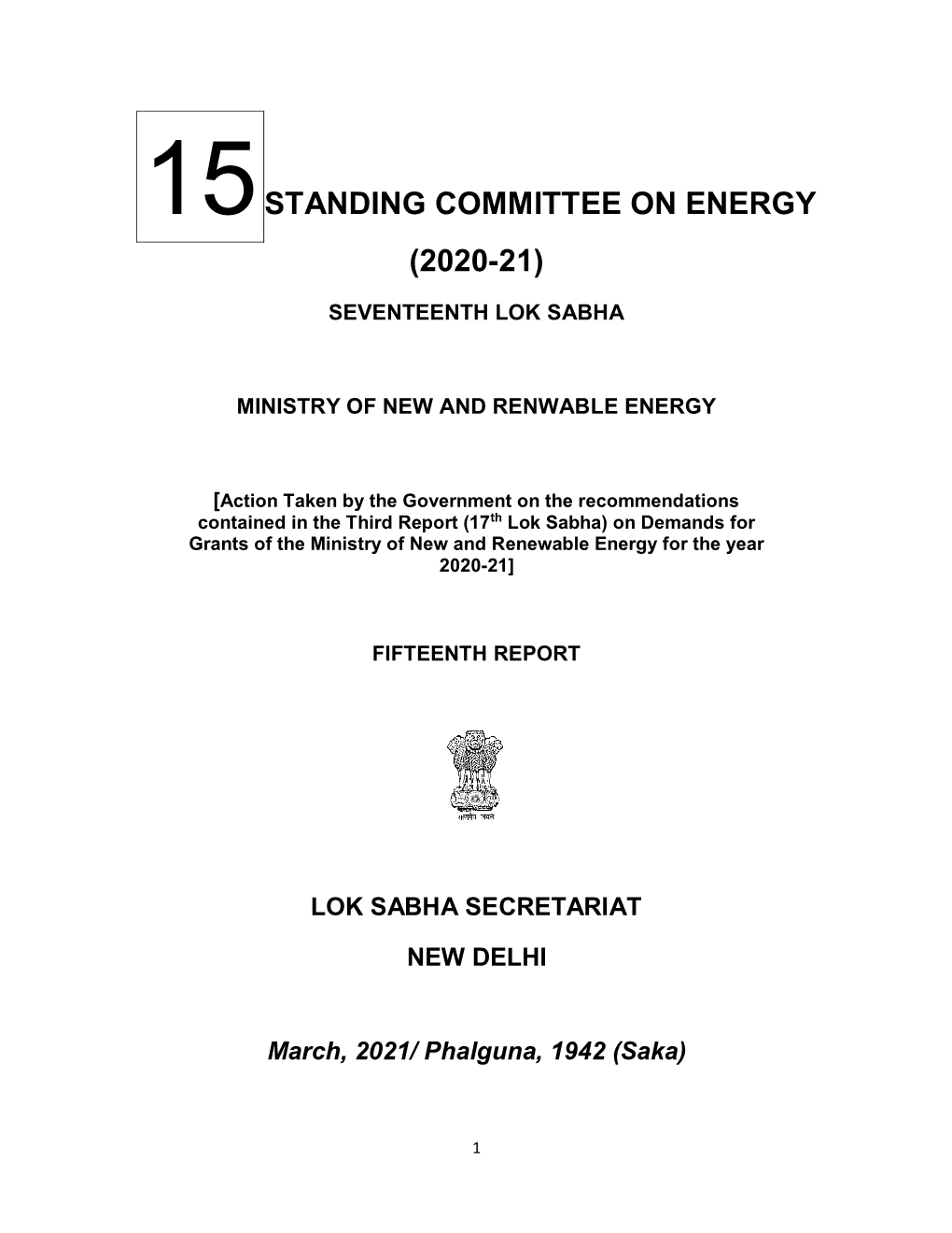 15Standing Committee on Energy (2020-21)