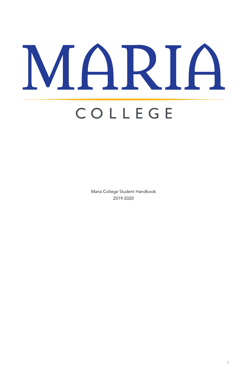 1 Maria College Student Handbook 2019-2020