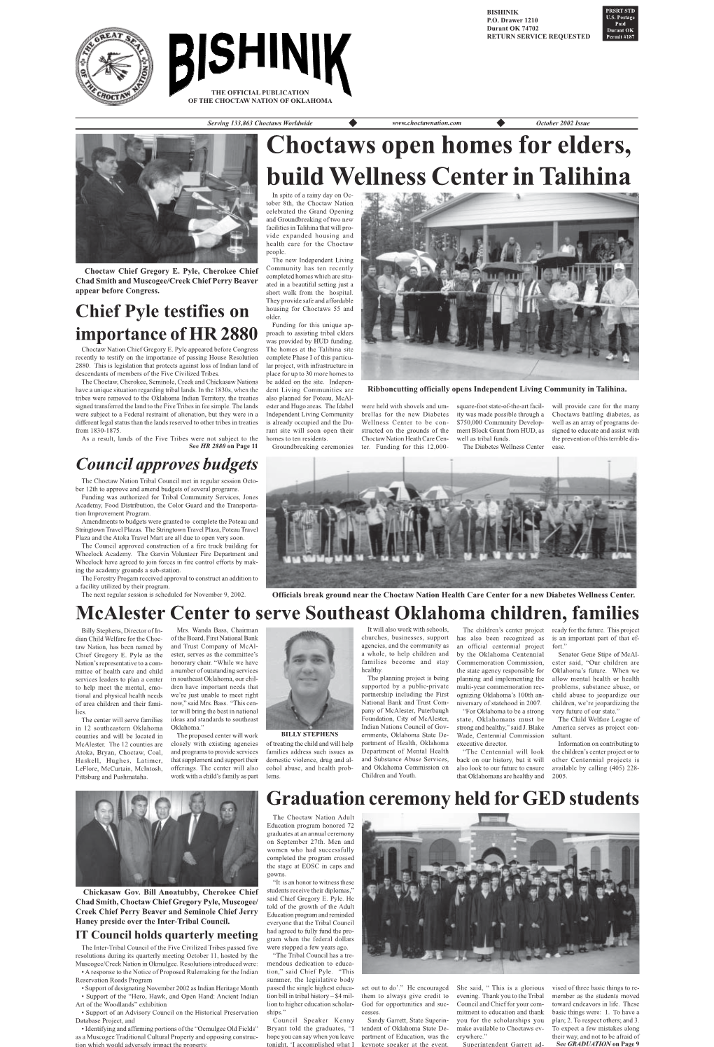 Choctaws Open Homes for Elders, Build Wellness Center in Talihina