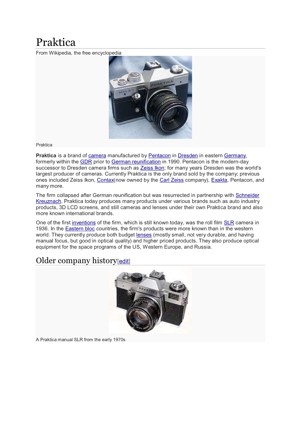 Praktica from Wikipedia, the Free Encyclopedia