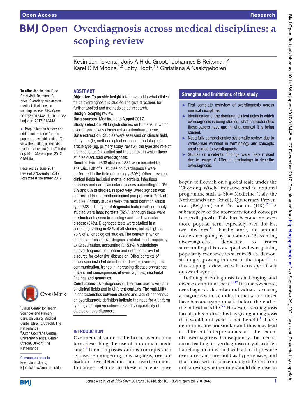 Overdiagnosis Across Medical Disciplines: a Scoping Review