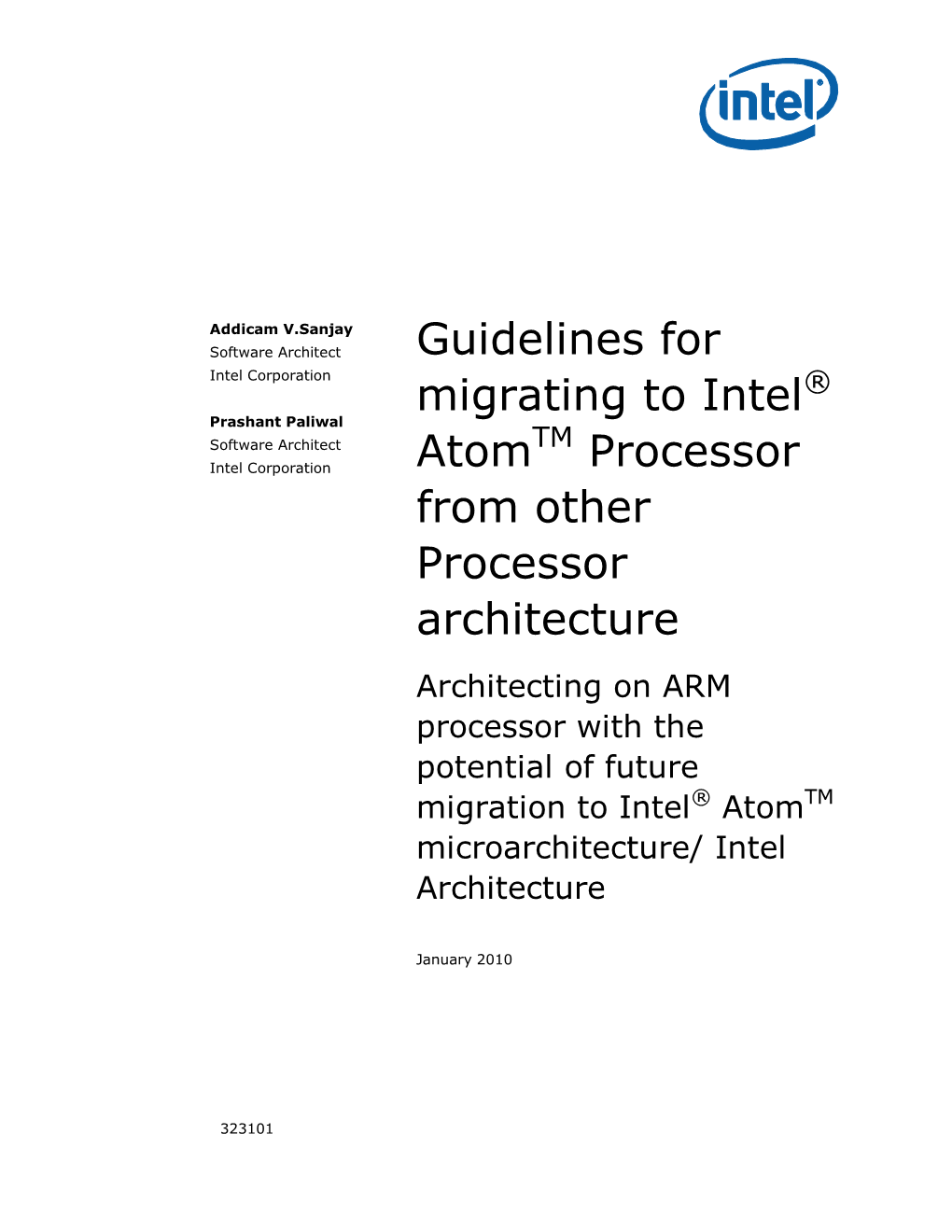 Guidelines for Migrating to Intel(R) Atom(TM) Processor from Other