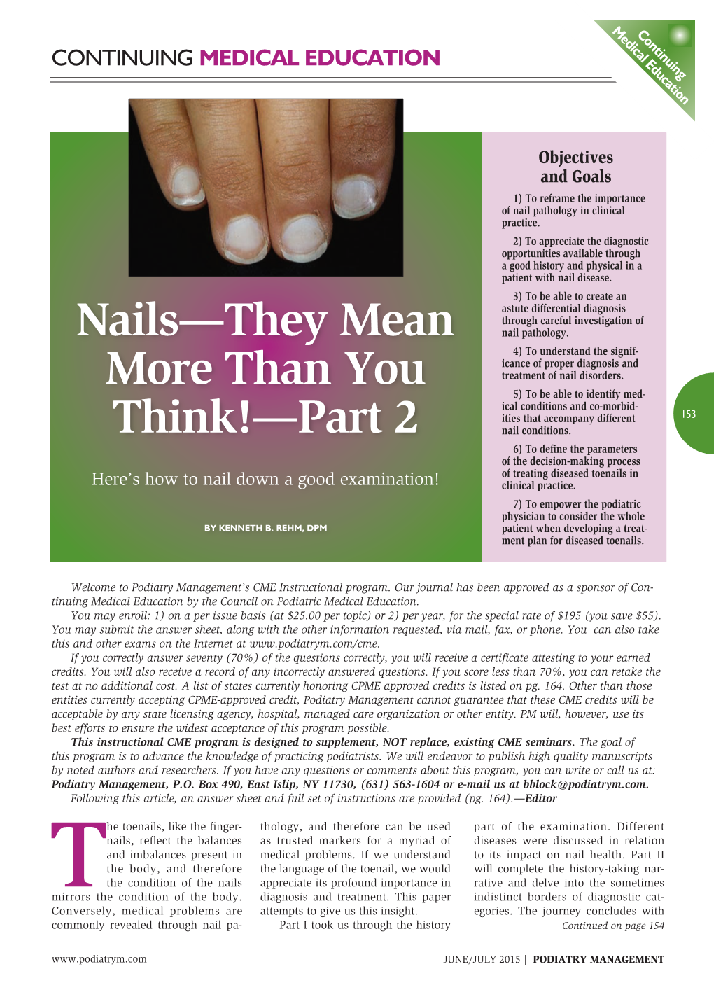 Nails—They Mean More Than You Think!—Part 2 (Rehm)