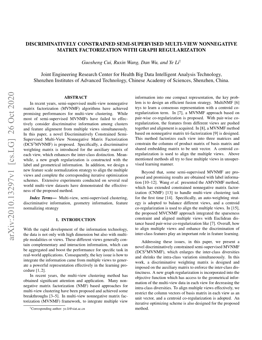 Discriminatively Constrained Semi-Supervised Multi-View Nonnegative Matrix Factorization with Graph Regularization