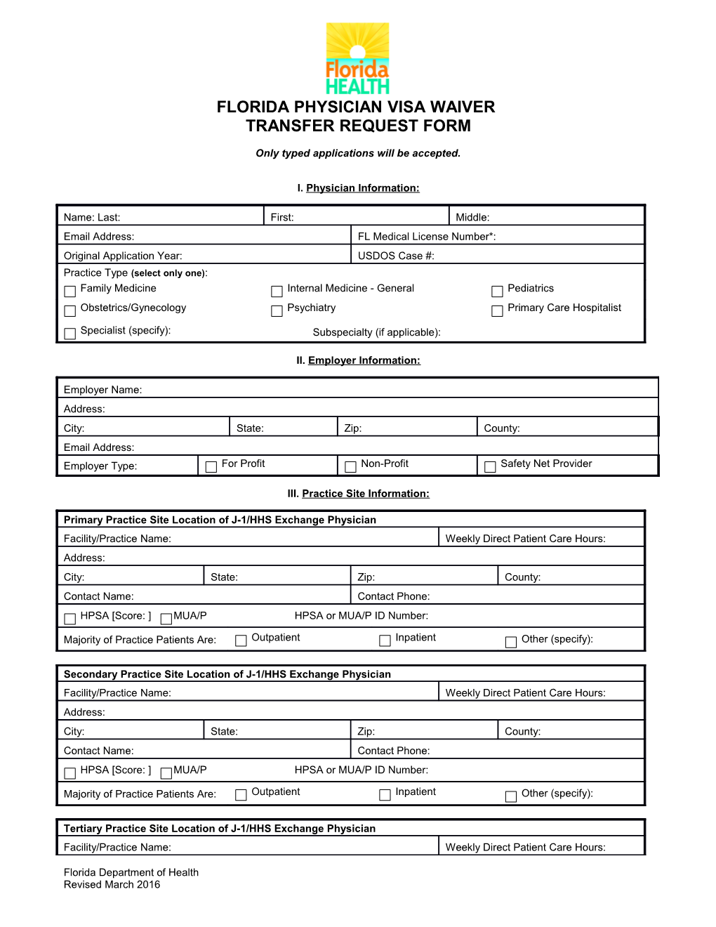 Florida Physician Visa Waiver